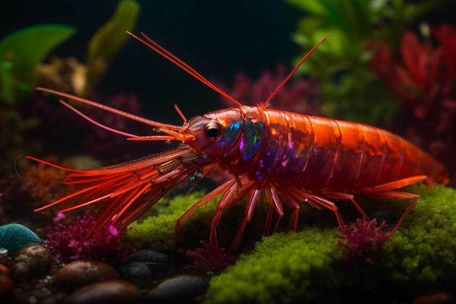 Colorful freshwater shrimp